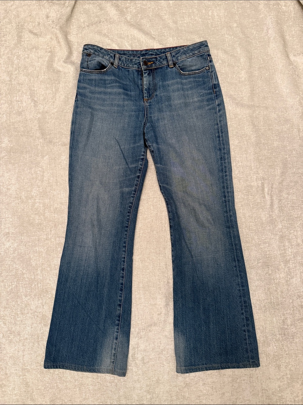 Talbots Wide Leg Flare Jeans - Medium Blue Wash
